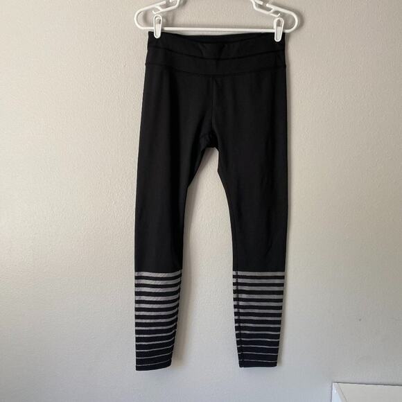 Athleta Silver Shine Strip Sonar Leggings Medium - Picture 2 of 8